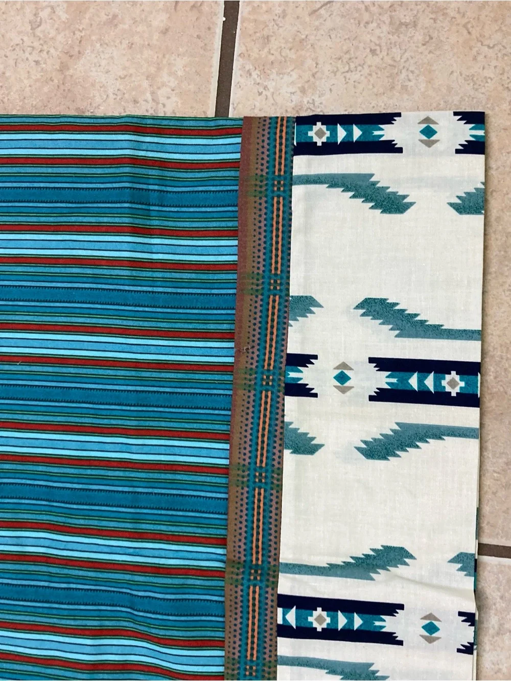 Turquoise Aztec Pattern Pillowcases - Set of 2